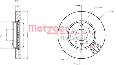 6110256 METZGER Тормозной диск