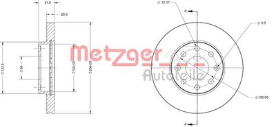 6110257 METZGER Тормозной диск