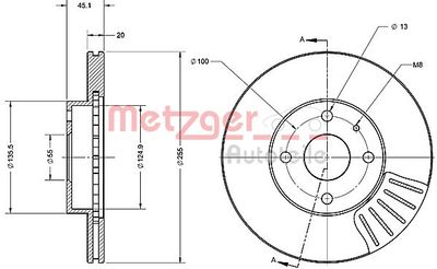 6110270 METZGER Тормозной диск