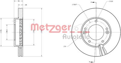 6110271 METZGER Тормозной диск