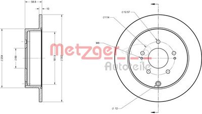 6110284 METZGER Тормозной диск