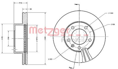 6110287 METZGER Тормозной диск