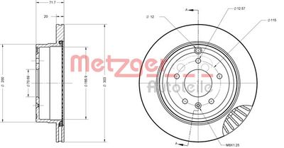 6110294 METZGER Тормозной диск