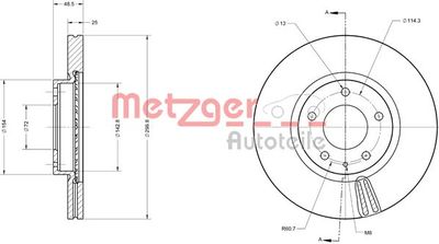 6110295 METZGER Тормозной диск