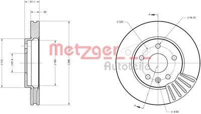 6110296 METZGER Тормозной диск