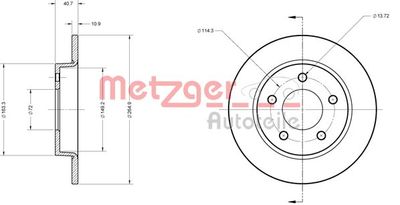 6110301 METZGER Тормозной диск