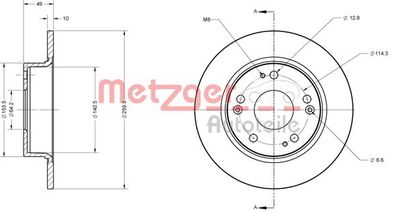 6110302 METZGER Тормозной диск