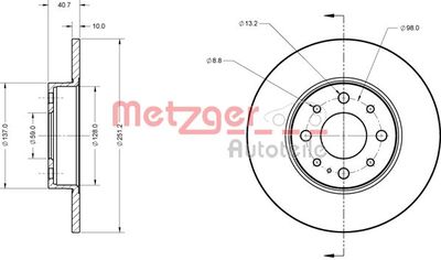 6110307 METZGER Тормозной диск