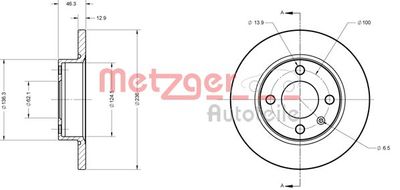 6110309 METZGER Тормозной диск