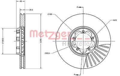 6110314 METZGER Тормозной диск