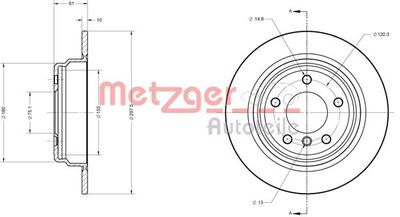 6110322 METZGER Тормозной диск