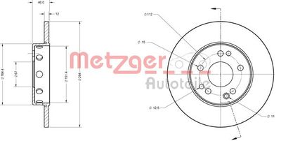 6110325 METZGER Тормозной диск