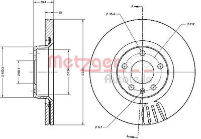 6110335 METZGER Тормозной диск