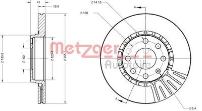 6110336 METZGER Тормозной диск