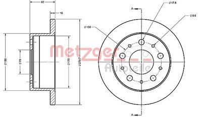 6110338 METZGER Тормозной диск