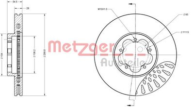 6110342 METZGER Тормозной диск