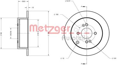 6110343 METZGER Тормозной диск