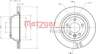 6110344 METZGER Тормозной диск