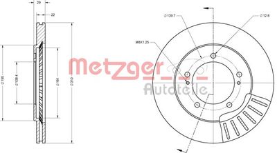 6110347 METZGER Тормозной диск