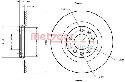 6110351 METZGER Тормозной диск