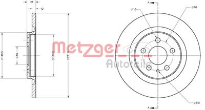 6110352 METZGER Тормозной диск