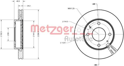 6110358 METZGER Тормозной диск