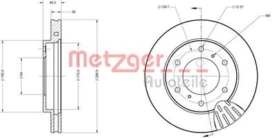 6110359 METZGER Тормозной диск