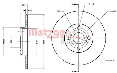 6110361 METZGER Тормозной диск