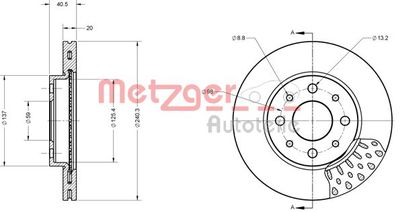 6110363 METZGER Тормозной диск