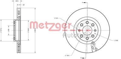 6110365 METZGER Тормозной диск