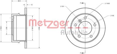 6110368 METZGER Тормозной диск