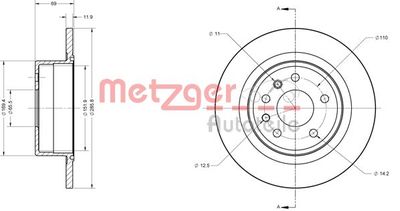 6110369 METZGER Тормозной диск