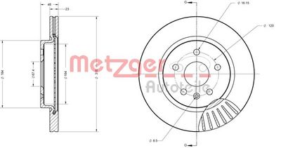 6110371 METZGER Тормозной диск