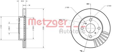 6110372 METZGER Тормозной диск