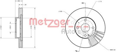 6110373 METZGER Тормозной диск