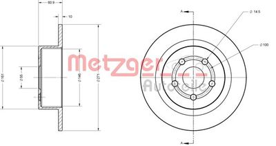 6110374 METZGER Тормозной диск