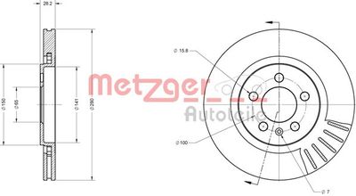 6110385 METZGER Тормозной диск