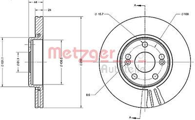 6110386 METZGER Тормозной диск