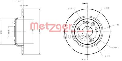 6110392 METZGER Тормозной диск