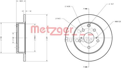 6110394 METZGER Тормозной диск