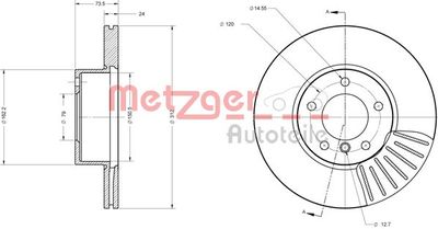 6110395 METZGER Тормозной диск