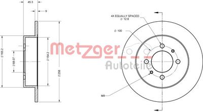 6110398 METZGER Тормозной диск