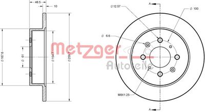 6110400 METZGER Тормозной диск