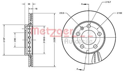 6110403 METZGER Тормозной диск