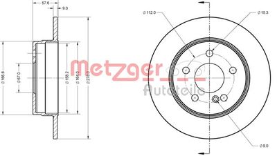 6110423 METZGER Тормозной диск