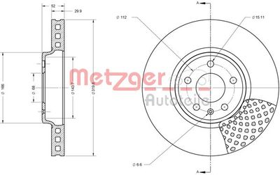 6110425 METZGER Тормозной диск