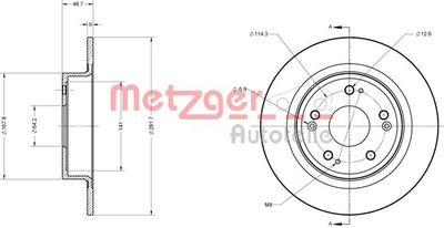 6110426 METZGER Тормозной диск