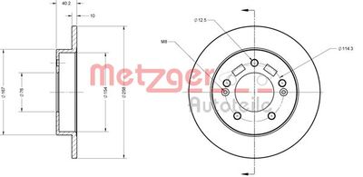 6110428 METZGER Тормозной диск