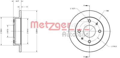 6110429 METZGER Тормозной диск