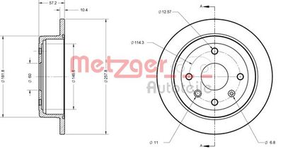 6110432 METZGER Тормозной диск